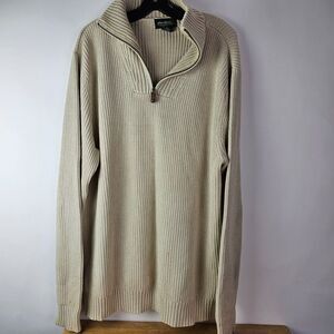 Eddie Bauer Knitted Sweater Beige Long Sleeve Pullover Mens XL Tall ** Read Note